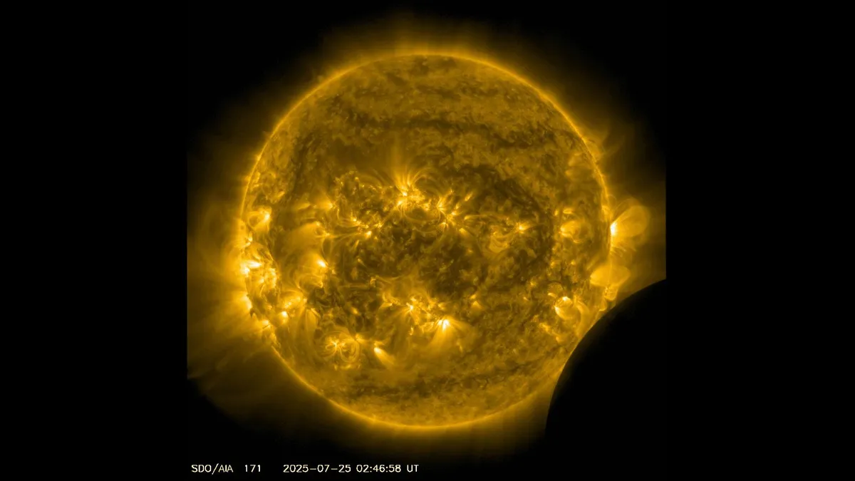 A Rare Celestial Event: Lunar Transit and Earth Eclipse Captured by NASA's SDO