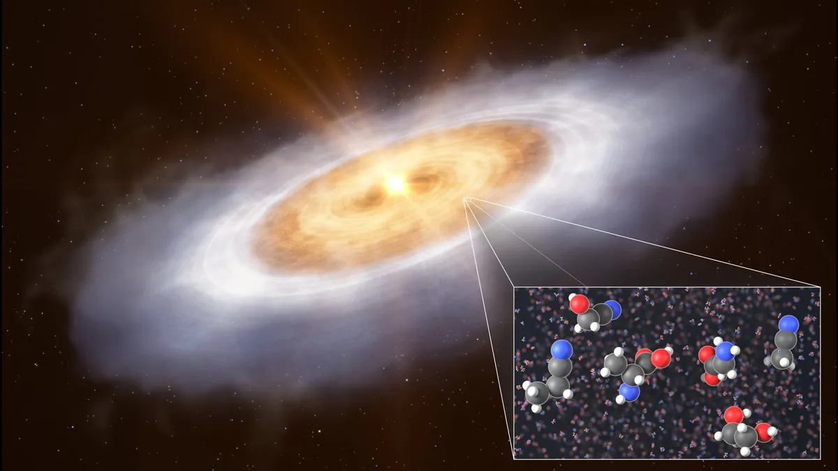 Astronomers Unveil Life's Building Blocks in Distant Protoplanetary Disk