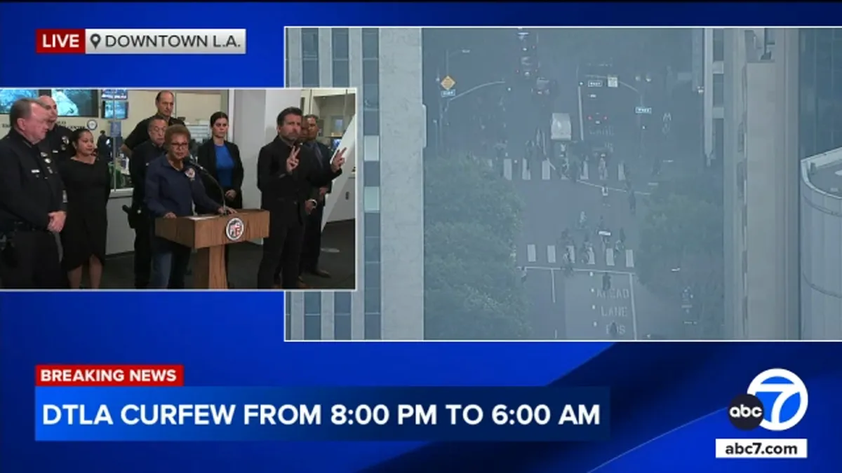 Curfew Imposed in Downtown LA as Protests Against ICE Escalate