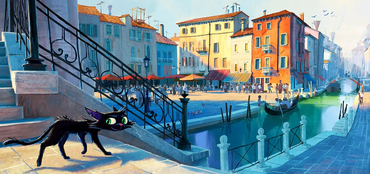 Disney-Pixar's New Animated Film 'Gatto' Features a Black Cat in a Stylish Venetian Adventure
