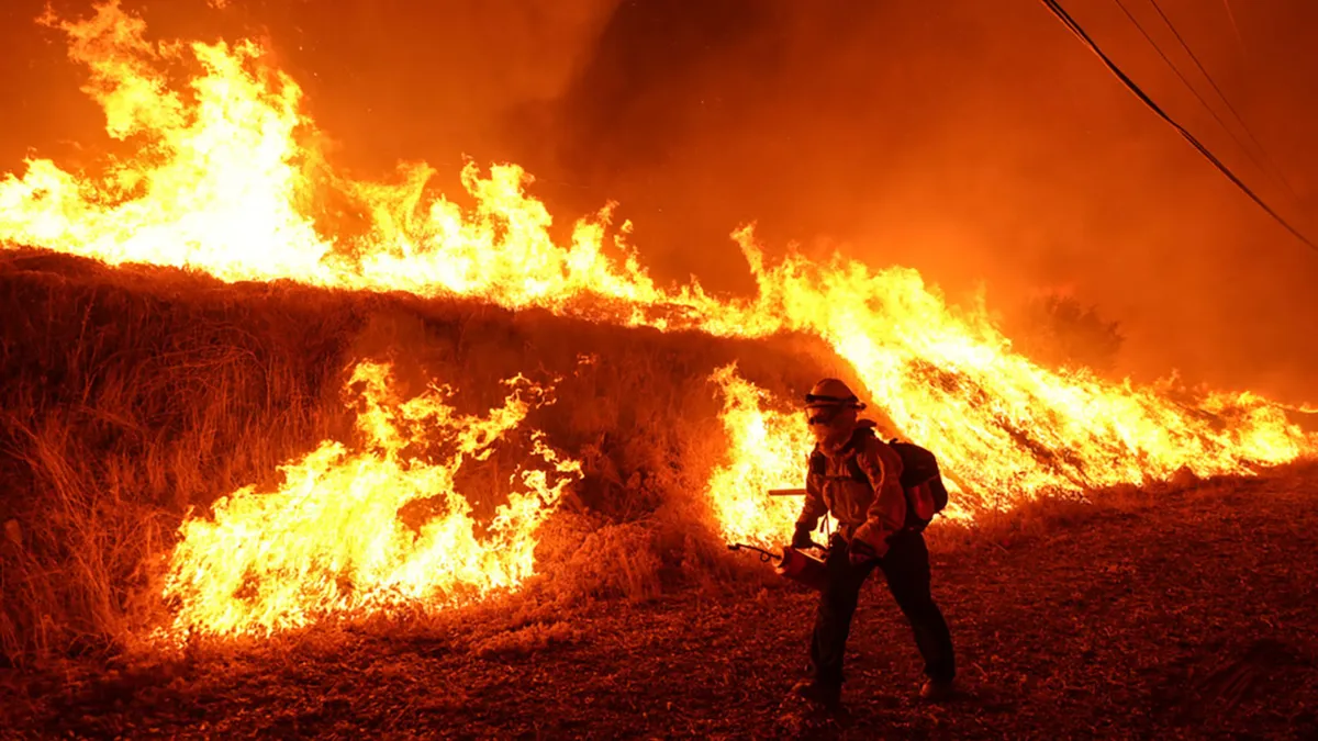 Heroic Firefighters Battle Canyon Fire: Rollover Crash Injures One