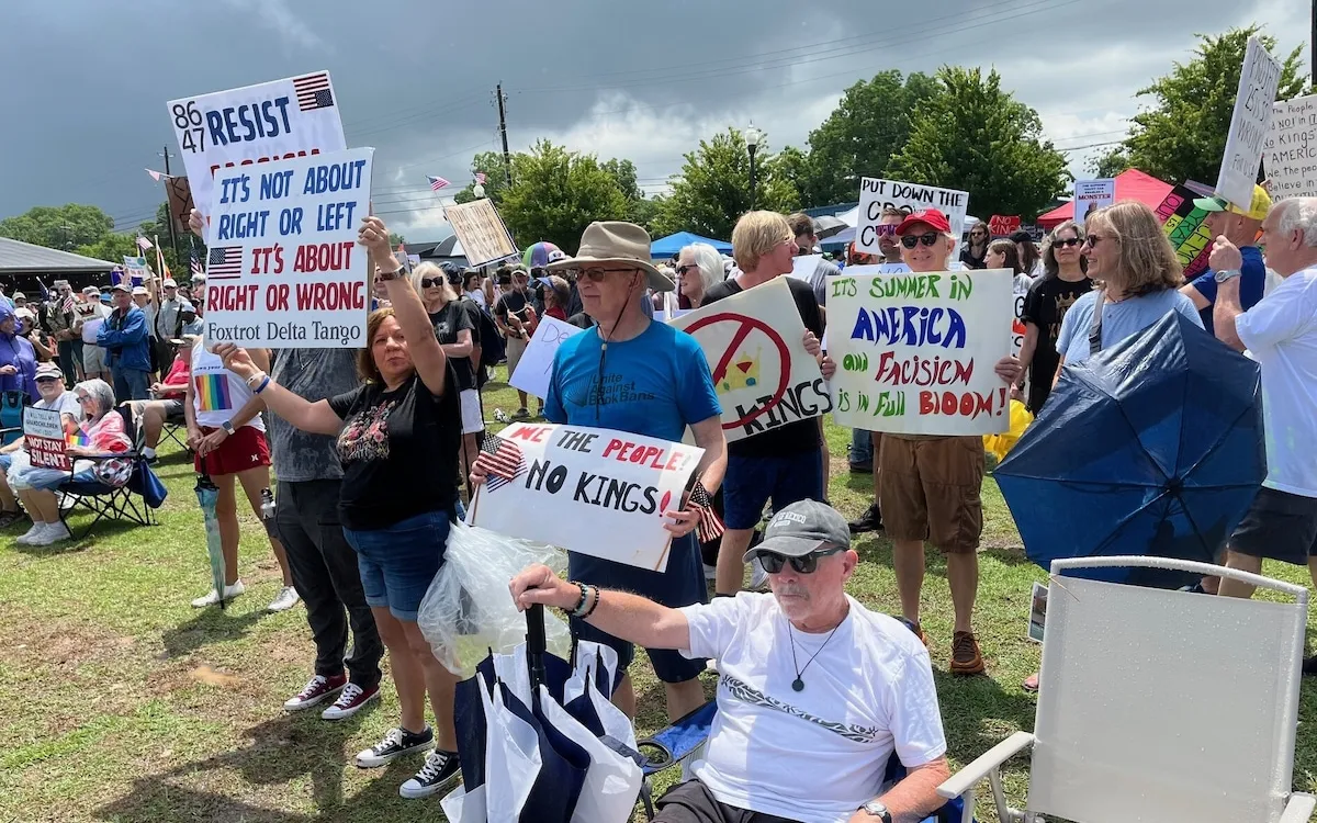 Hundreds Rally Against Authoritarianism at No Kings Protest in Huntsville