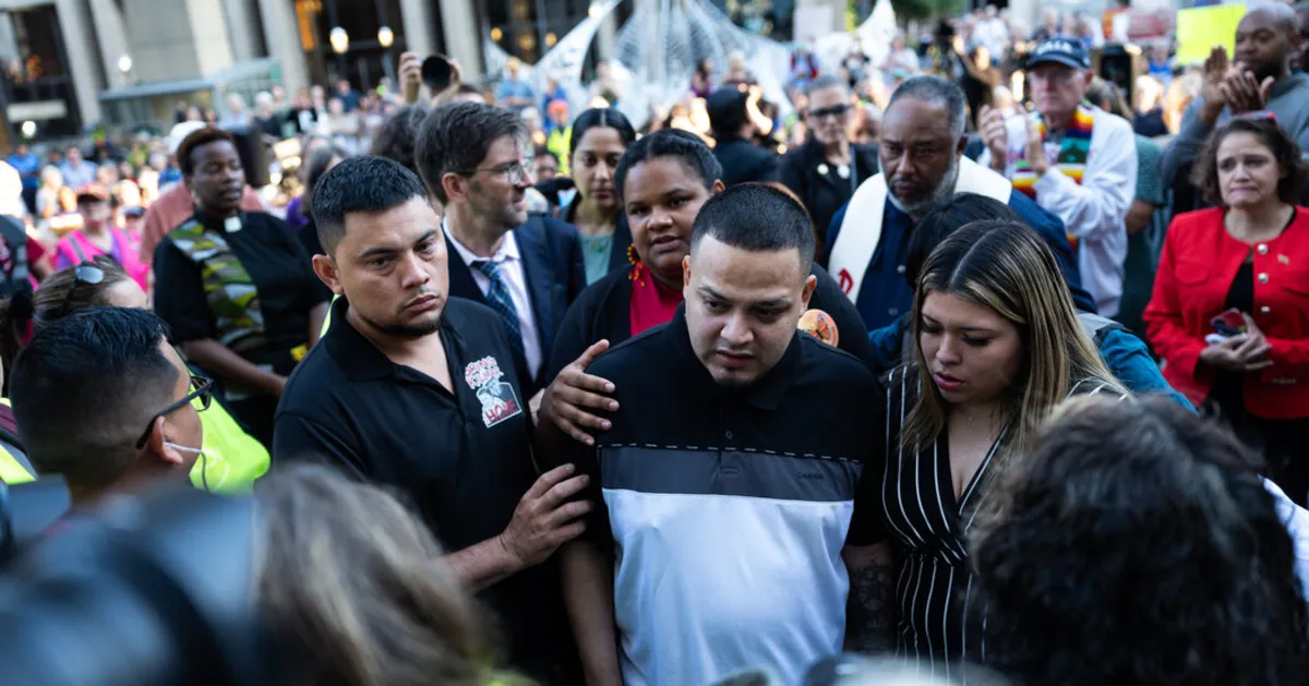 Immigrant Rights Activists Rally as Legal Battle Unfolds for Detained Man
