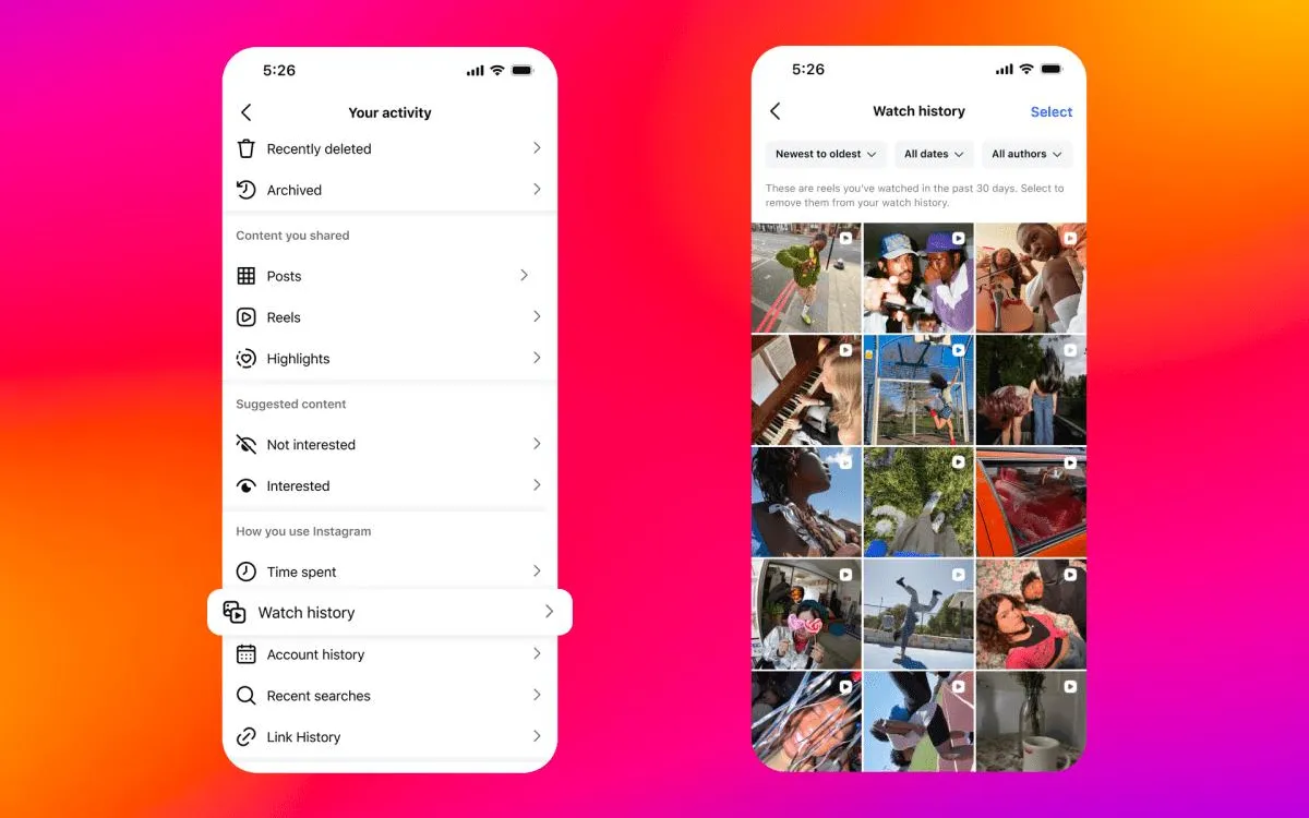 Instagram Unveils New Watch History Feature for Reels
