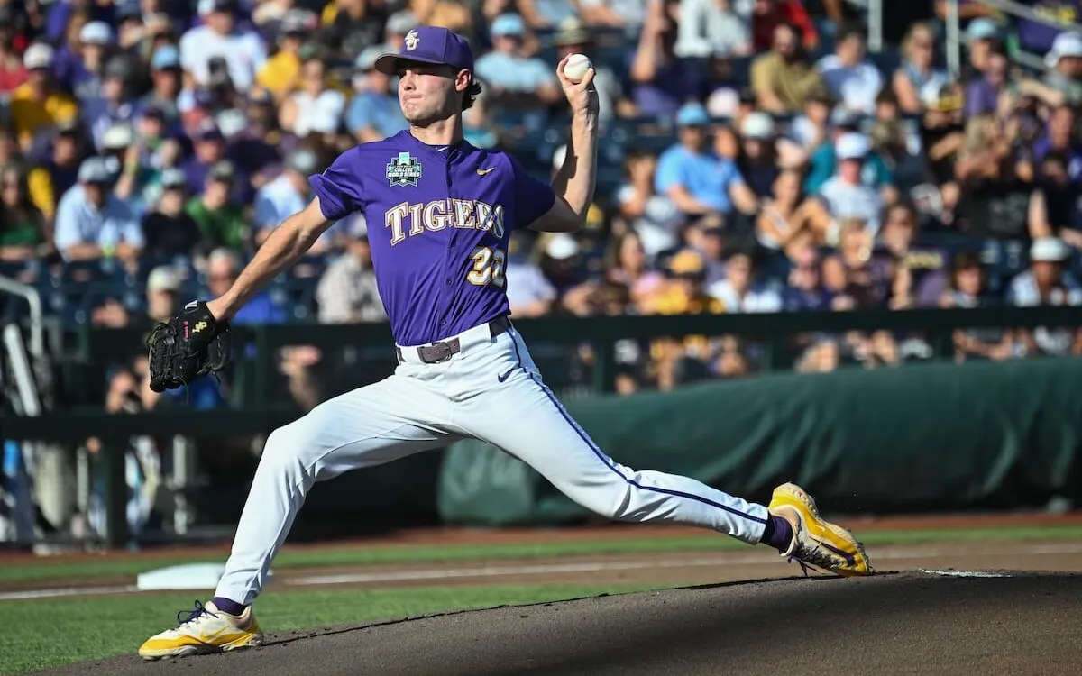 LSU's Kade Anderson Shines in 1-0 Victory Over Coastal Carolina at Men's College World Series