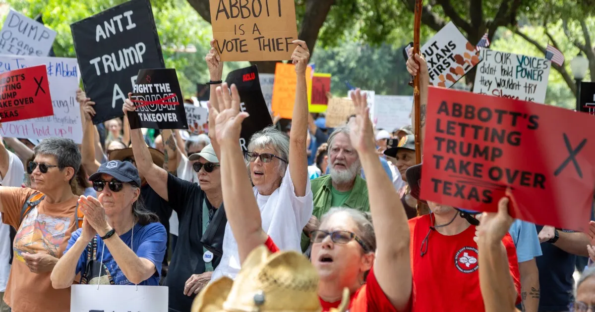 Protest Erupts in Austin Against Trump's Gerrymandering Plans
