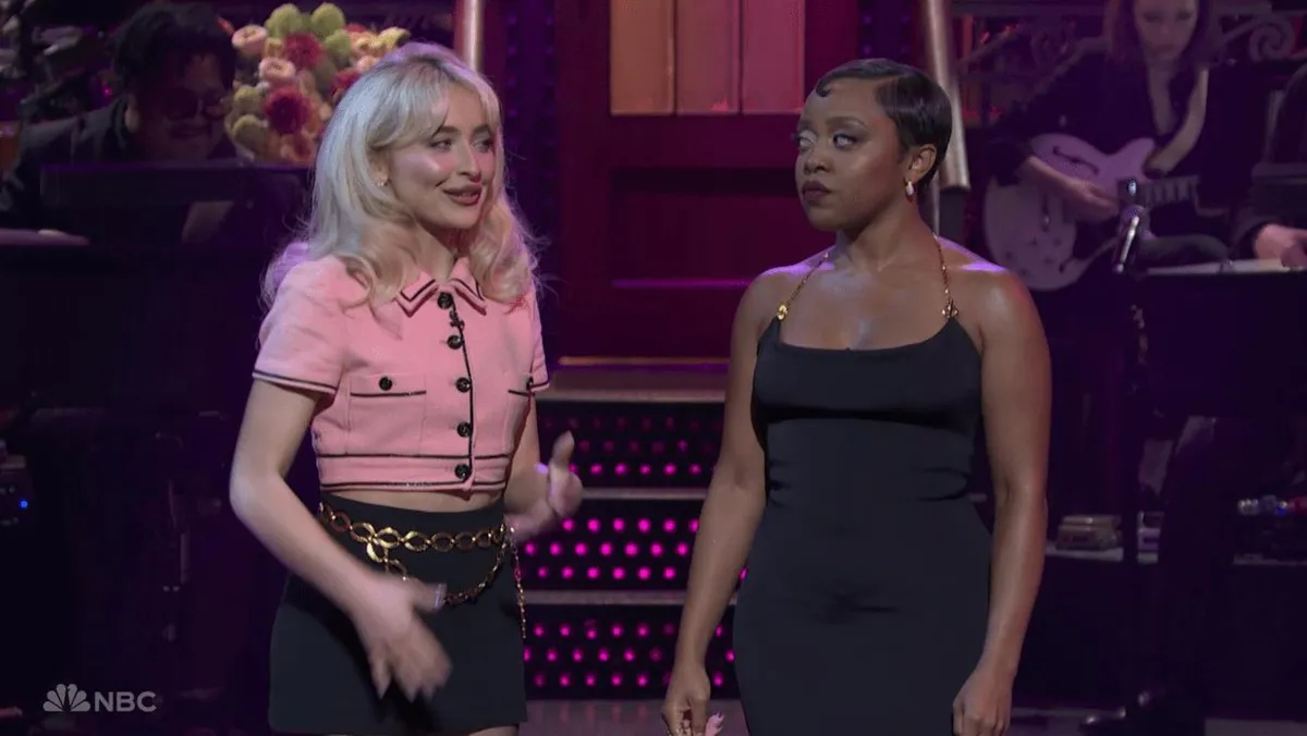 Sabrina Carpenter Surprises with a Short Song on SNL with Quinta Brunson
