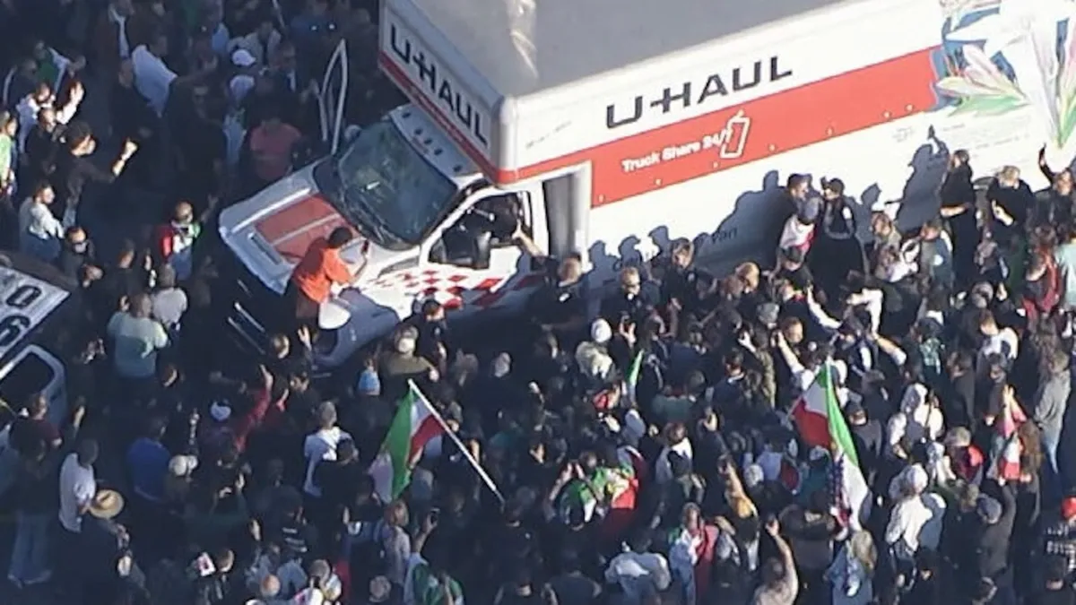 U-Haul Truck Hits Crowd at Anti-Iranian Regime Rally in Los Angeles