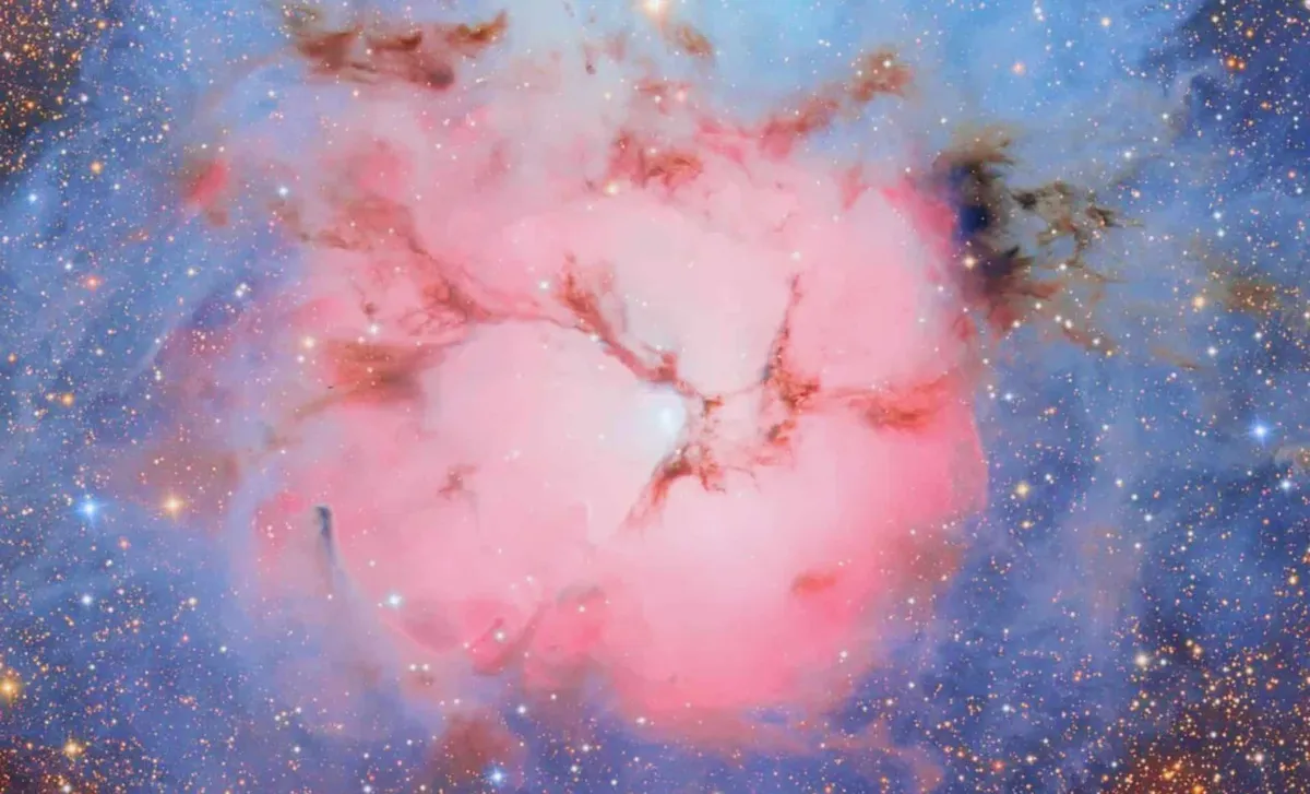 Vera C. Rubin Observatory Reveals Stunning Close-Up of the Trifid Nebula